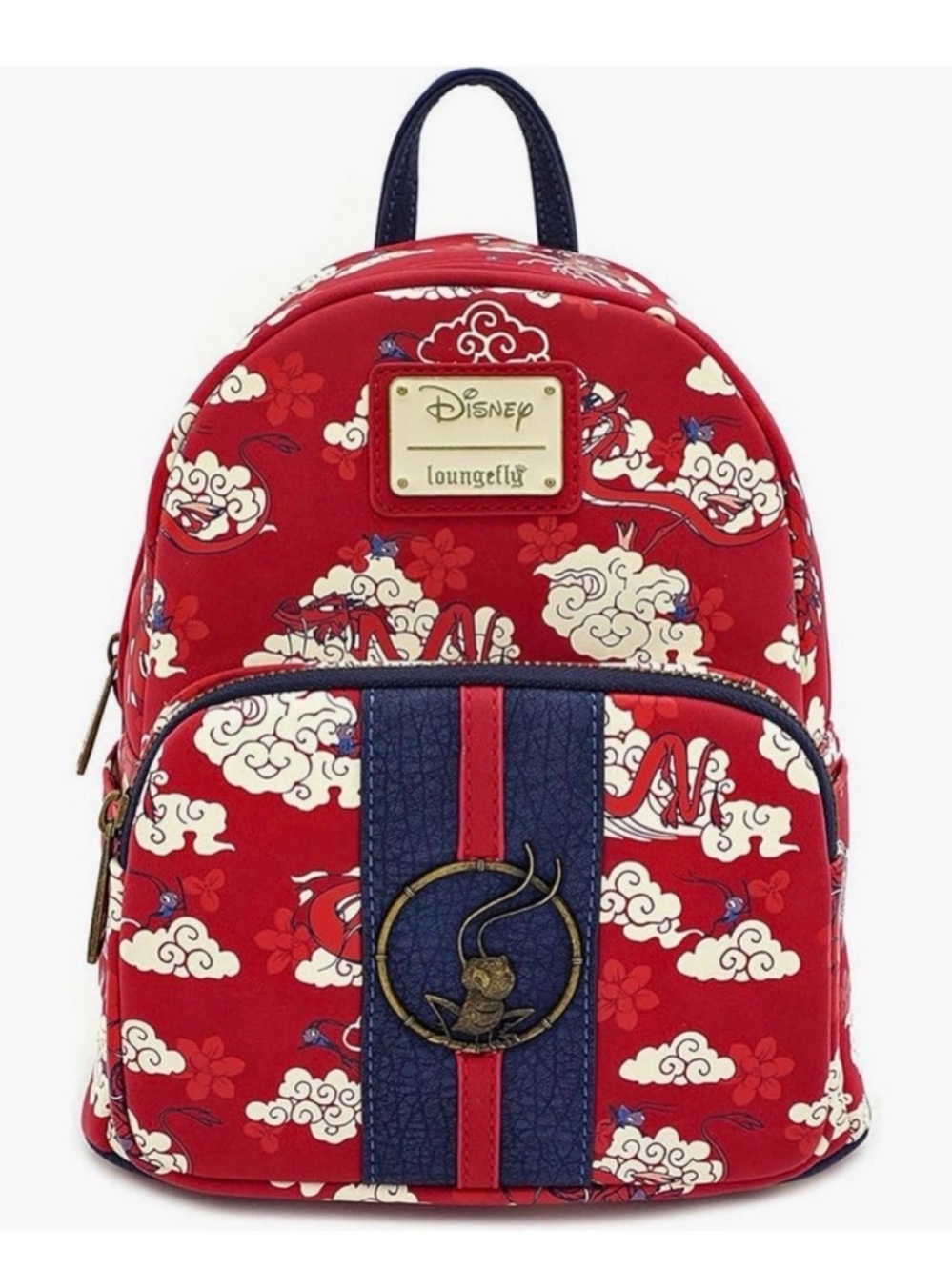 Loungefly Red & Navy Mulan Cloud Mini Backpack